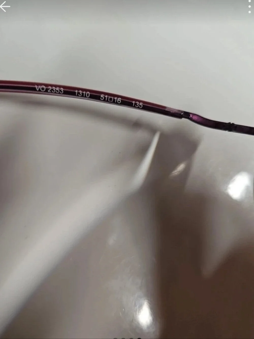 NWOT Vogue Eyeglasses VO2353 Clear Frame Purple Arms 51-16-135 NWOT